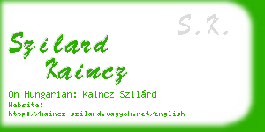 szilard kaincz business card